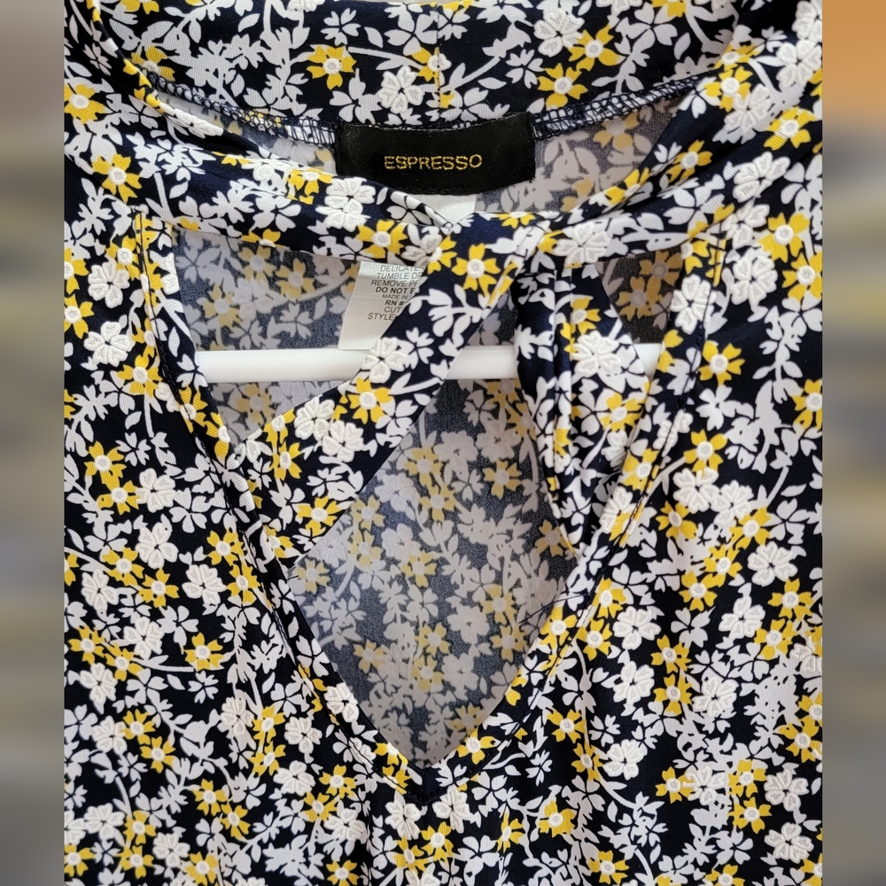 Espresso Cross Pattern Open Blouse - image 6